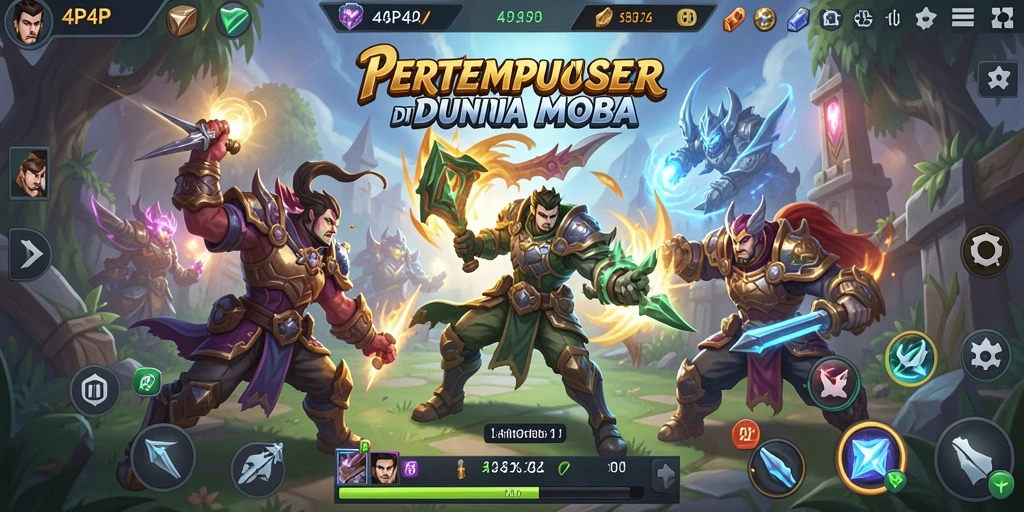Tampilan menarik dari gameplay MOBA 4P4P yang mendebarkan.