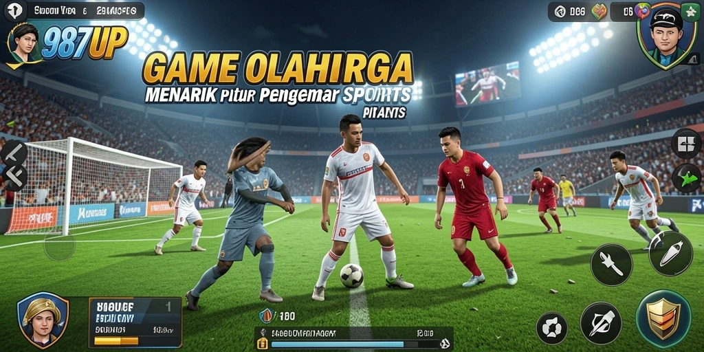 Screenshot gameplay menunjukkan aksi seru dalam pertandingan olahraga.