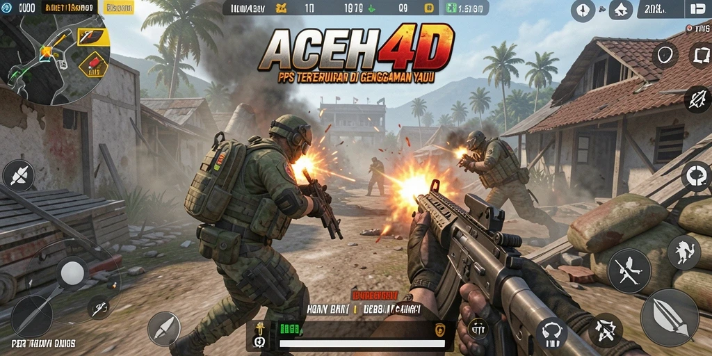 Screenshot gameplay intens dari ACEH4D menampilkan aksi FPS yang mendebarkan.
