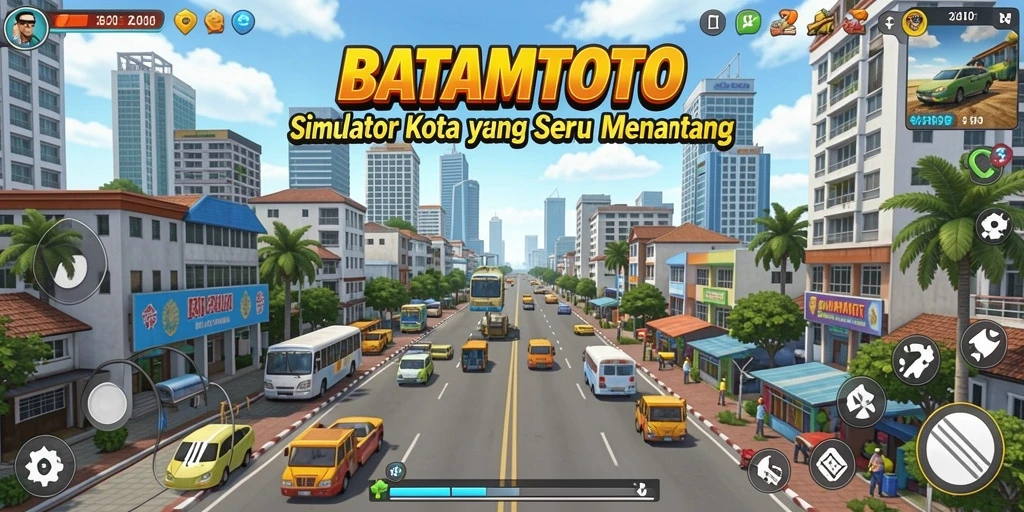 Tangkapan layar BATAMTOTO menunjukkan desain kota yang kreatif dan interaktif.