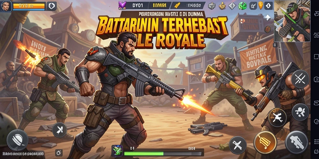 Screenshot DYO1 menampilkan pertarungan seru di arena Battle Royale.