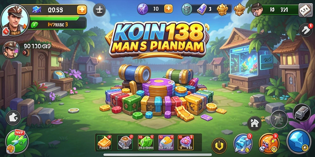 Gameplay seru KOIN138 yang menampilkan pengumpulan koin.