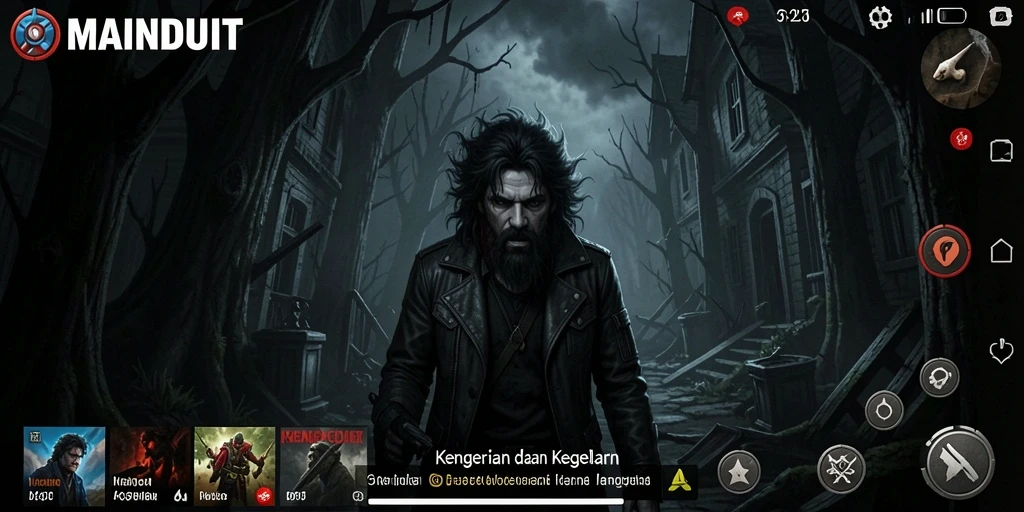 Gameplay MAINDUIT menghadirkan momen mencekam dan penuh ketegangan.