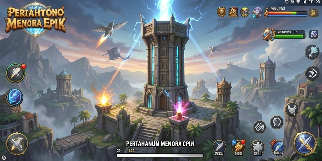 Tampilan gameplay <strong>MERAHTOTO</strong> yang menunjukkan strategi Tower Defense yang mendebarkan.