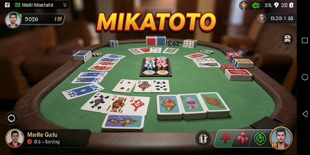Screenshot gameplay MIKATOTO yang menampilkan suasana seru permainan Gaple.