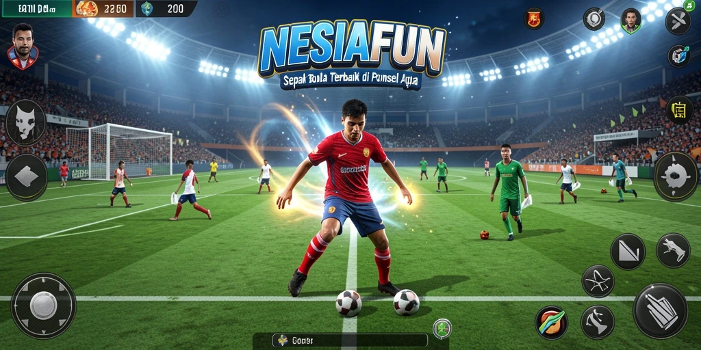 Tampilan gameplay menarik di <strong>NESIAFUN</strong> dengan aksi sepak bola yang mendebarkan.