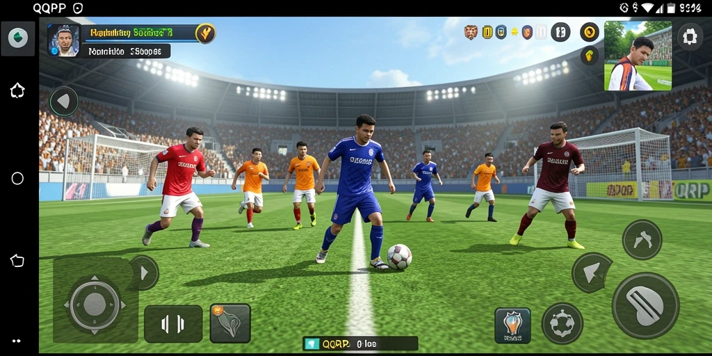 Tampilan gameplay QQRP yang seru dan kompetitif di lapangan olahraga.