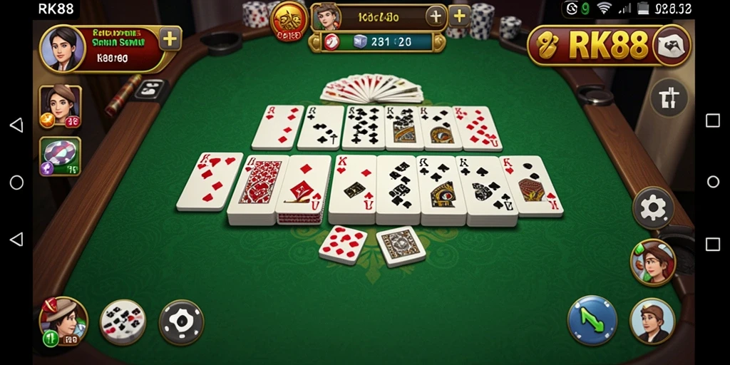 Tampilan menegangkan dari gameplay Domino di RK88 dengan teman.