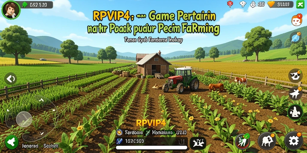 Tangkapan layar gameplay RPVIP4 menampilkan pengalaman bertani yang menarik.