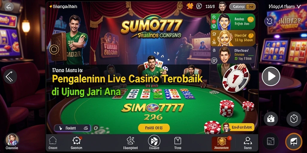 Screenshot gameplay SUMO777 menampilkan suasana kasino yang mendebarkan.