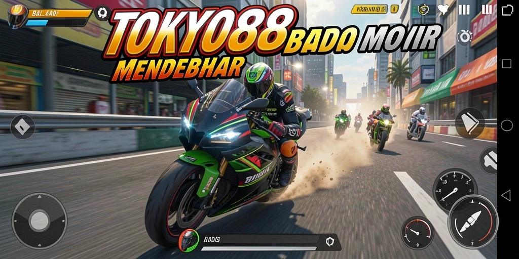 Tampilan balapan seru di TOKYO88 dengan trek yang menantang.