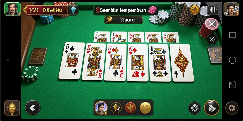 Tampilan gameplay seru dan penuh strategi dalam V21.