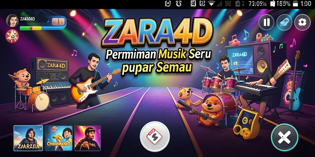 Screenshot gameplay ZARA4D menampilkan keseruan bermain musik.